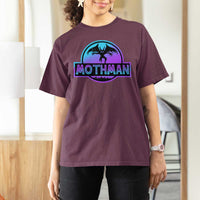 Mothman T Shirt For Women Retro Neon Cryptid Paranormal Horror Monster - Wonder Print Shop