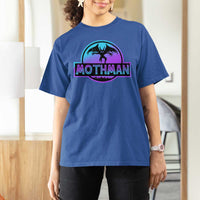Mothman T Shirt For Women Retro Neon Cryptid Paranormal Horror Monster - Wonder Print Shop