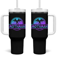 Mothman Tumbler With Handle Retro Neon Cryptid Paranormal Horror Monster - Wonder Print Shop