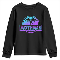 Mothman Youth Sweatshirt Retro Neon Cryptid Paranormal Horror Monster - Wonder Print Shop