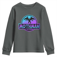 Mothman Youth Sweatshirt Retro Neon Cryptid Paranormal Horror Monster - Wonder Print Shop