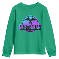 Mothman Youth Sweatshirt Retro Neon Cryptid Paranormal Horror Monster - Wonder Print Shop