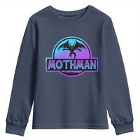 Mothman Youth Sweatshirt Retro Neon Cryptid Paranormal Horror Monster - Wonder Print Shop