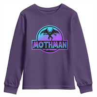 Mothman Youth Sweatshirt Retro Neon Cryptid Paranormal Horror Monster - Wonder Print Shop