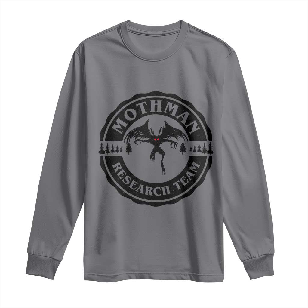 Mothman Research Team Long Sleeve Shirt Retro Vintage Cryptid Paranormal Horror Monster Hunter - Wonder Print Shop