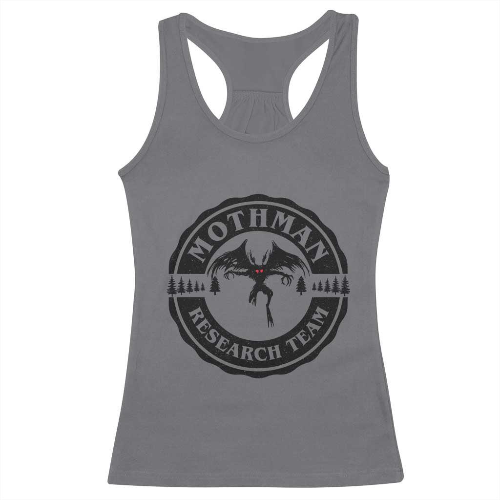 Mothman Research Team Racerback Tank Top Retro Vintage Cryptid Paranormal Horror Monster Hunter - Wonder Print Shop