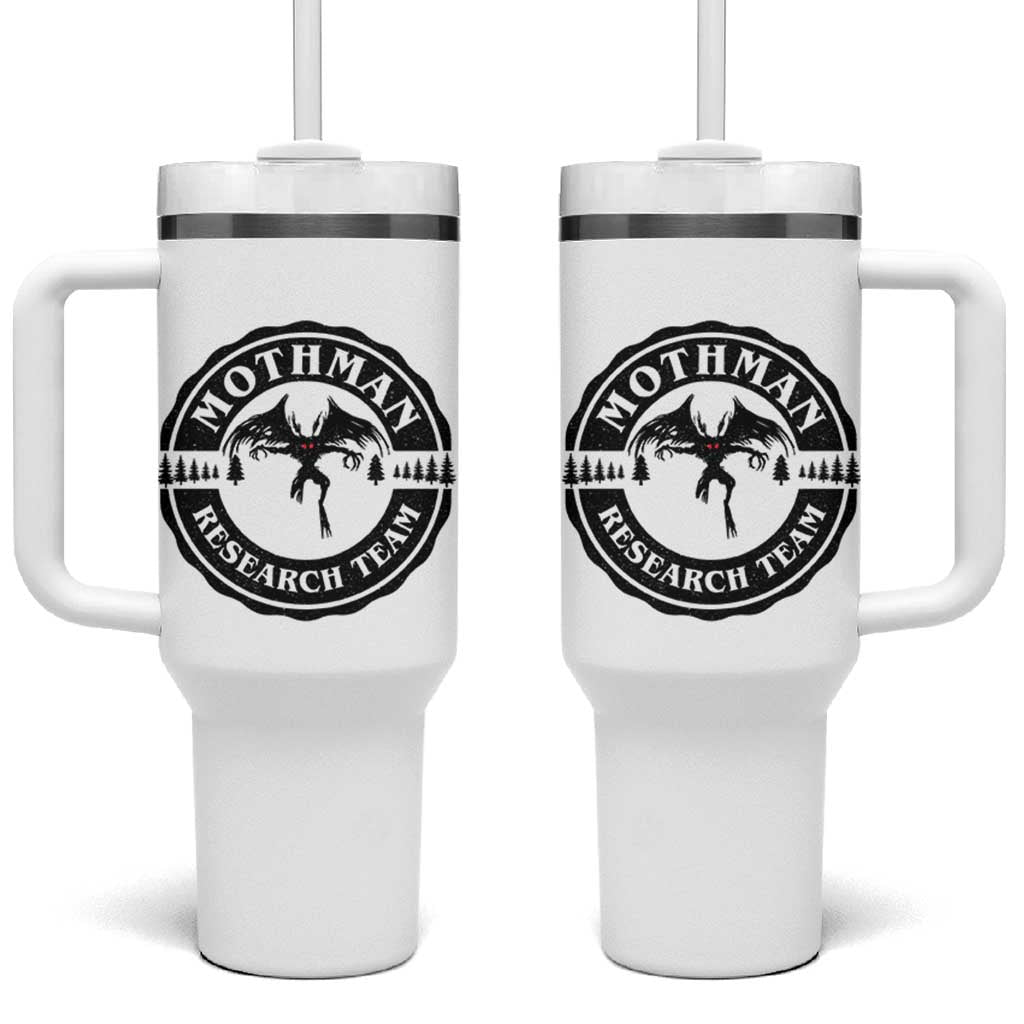 Mothman Research Team Tumbler With Handle Retro Vintage Cryptid Paranormal Horror Monster Hunter - Wonder Print Shop