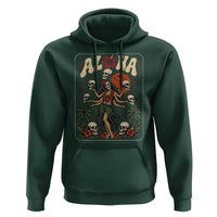 Aloha Skull Hoodie Hibiscus Flower Hula Dancer Dark Tropical Beach Gothic Hawaiian Vibe