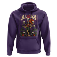Aloha Skull Hoodie Hibiscus Flower Hula Dancer Dark Tropical Beach Gothic Hawaiian Vibe