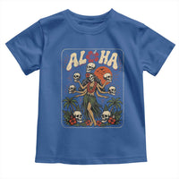 Aloha Skull Toddler T Shirt Hibiscus Flower Hula Dancer Dark Tropical Beach Gothic Hawaiian Vibe