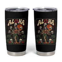 Aloha Skull Tumbler Cup Hibiscus Flower Hula Dancer Dark Tropical Beach Gothic Hawaiian Vibe