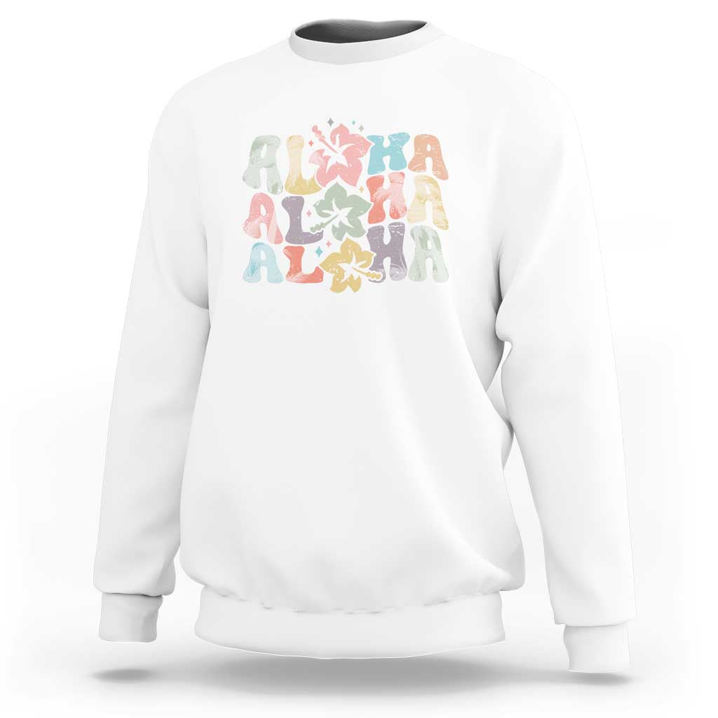 Aloha Sweatshirt Hawaiian Hawaii Trip Family Vacation Hibiscus Flowers - Wonder Print Shop