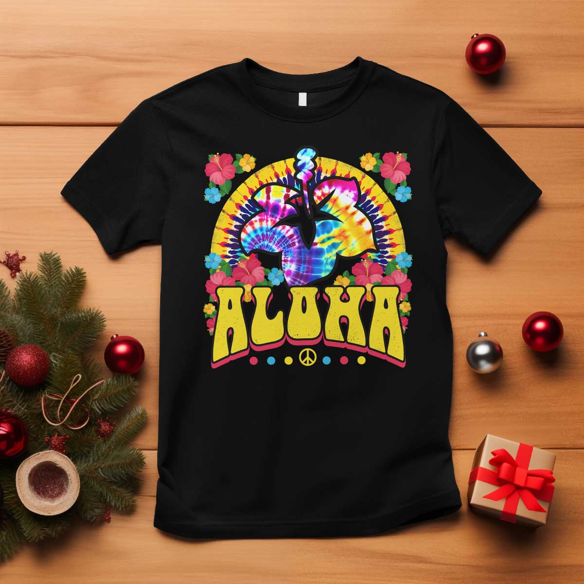 Hawaii Family Vacation T Shirt Tie Dye Groovy Hibicus Flower Beach Vacay Hawaiian Christmas - Wonder Print Shop