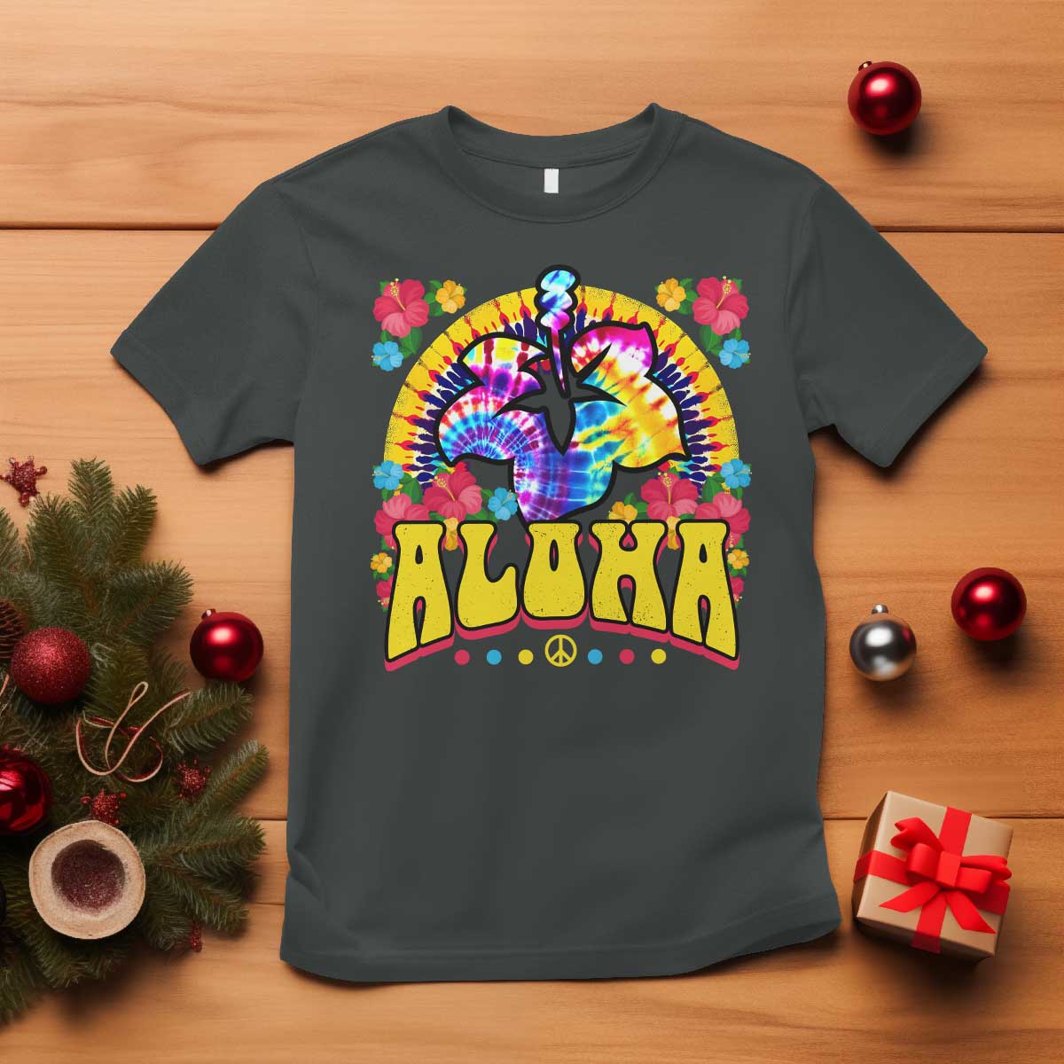 Hawaii Family Vacation T Shirt Tie Dye Groovy Hibicus Flower Beach Vacay Hawaiian Christmas - Wonder Print Shop