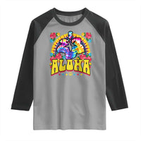 Hawaii Family Vacation Raglan Shirt Tie Dye Groovy Hibicus Flower Beach Vacay Hawaiian Christmas