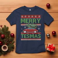Funny Christmas Truck T Shirt Merry Tesmas Cybertruck Futuristic Car Ugly Sweater - Wonder Print Shop