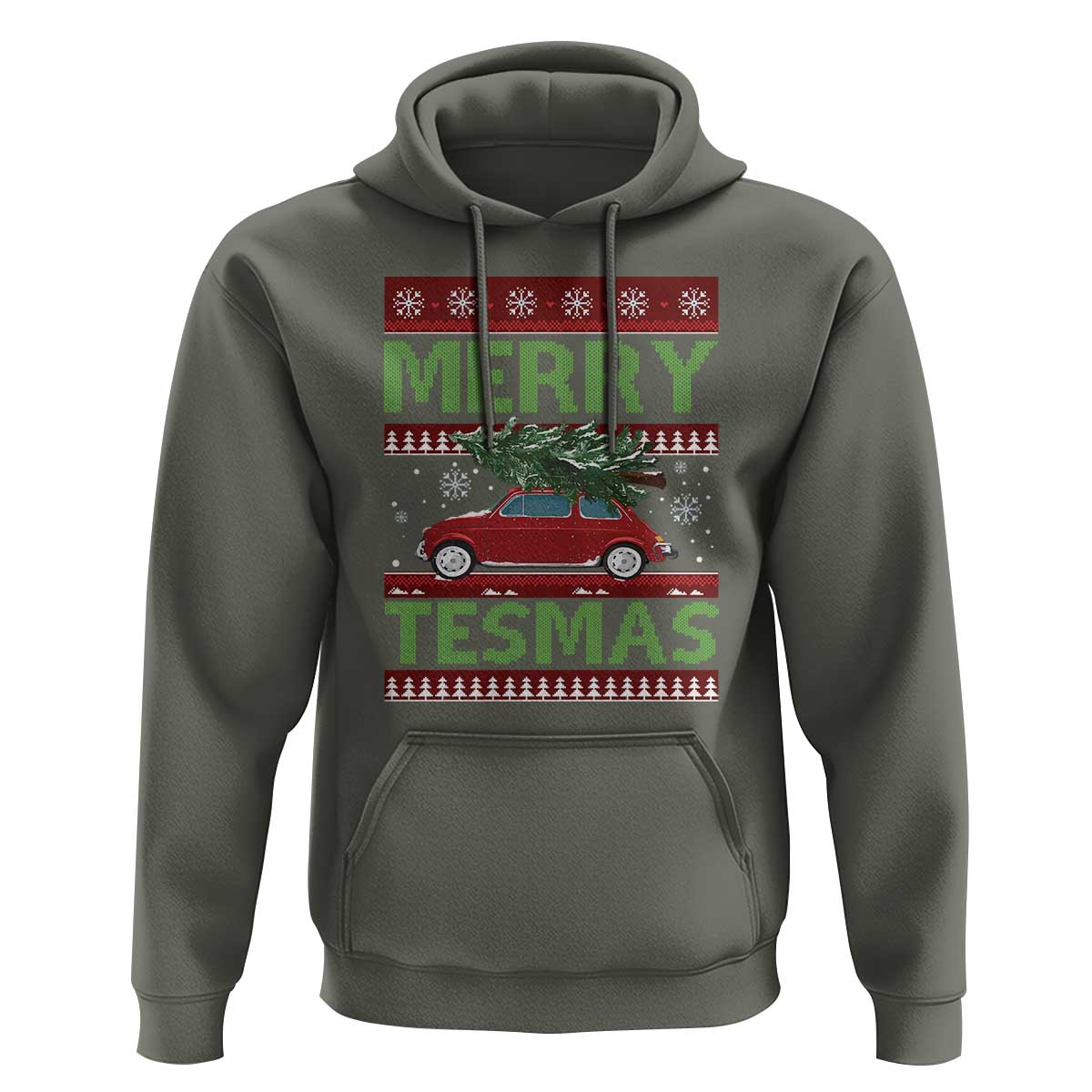 Funny Christmas Truck Hoodie Merry Tesmas Cybertruck Futuristic Car Ugly Sweater