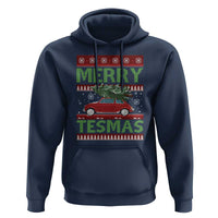 Funny Christmas Truck Hoodie Merry Tesmas Cybertruck Futuristic Car Ugly Sweater