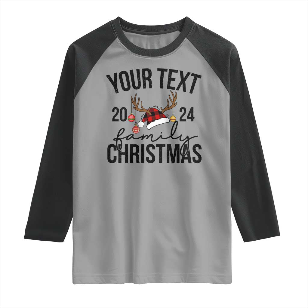 Personalized Matching Family Christmas Raglan Shirt Custom Name Xmas Gift