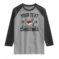 Personalized Matching Family Christmas Raglan Shirt Custom Name Xmas Gift