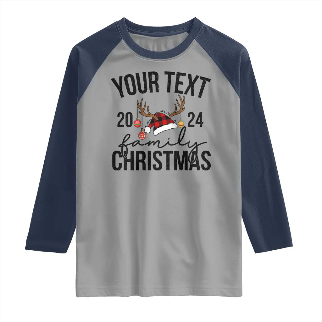Personalized Matching Family Christmas Raglan Shirt Custom Name Xmas Gift
