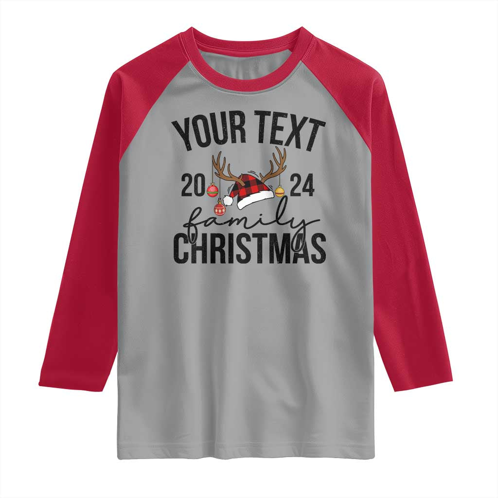 Personalized Matching Family Christmas Raglan Shirt Custom Name Xmas Gift