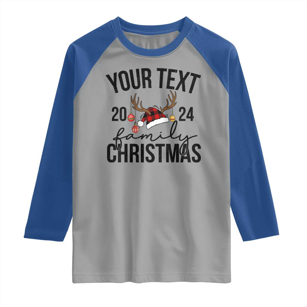 Personalized Matching Family Christmas Raglan Shirt Custom Name Xmas Gift