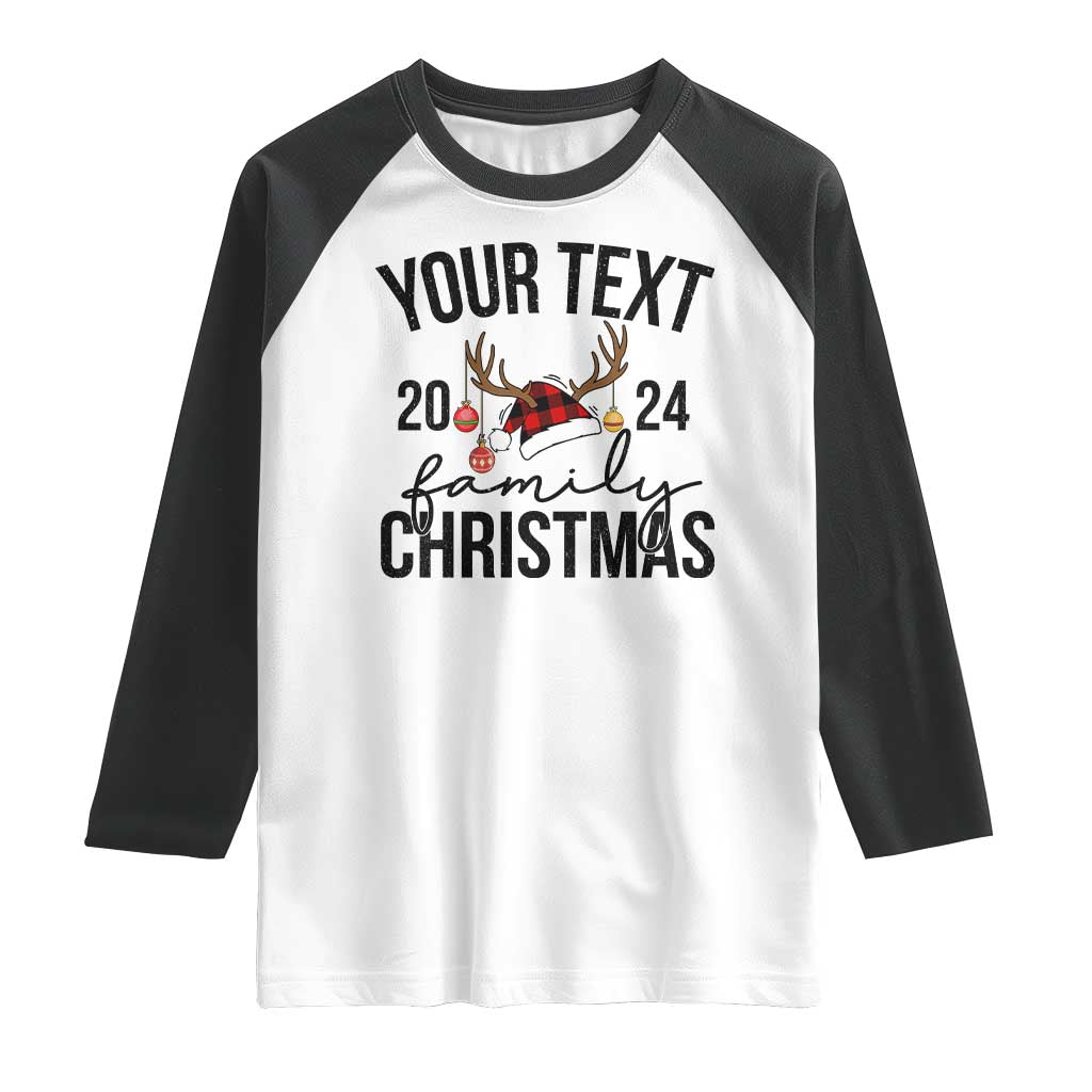 Personalized Matching Family Christmas Raglan Shirt Custom Name Xmas Gift
