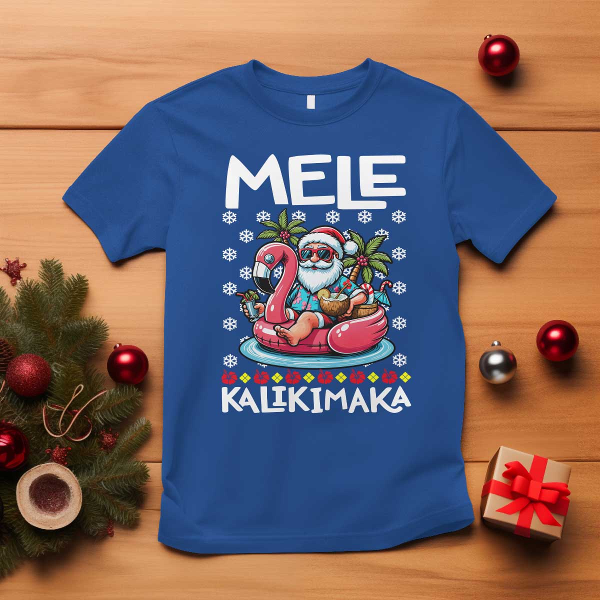 Mele Kalikimaka Hawaiian Christmas In July Hawaii Santa T Shirt Palm Tree Beach Tropical Xmas Gift Family Holiday - Wonder Print Shop
