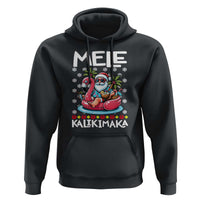 Mele Kalikimaka Hawaiian Christmas In July Hawaii Santa Hoodie Palm Tree Beach Tropical Xmas Gift Family Holiday