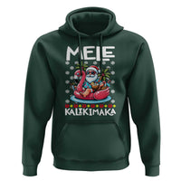 Mele Kalikimaka Hawaiian Christmas In July Hawaii Santa Hoodie Palm Tree Beach Tropical Xmas Gift Family Holiday
