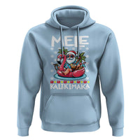 Mele Kalikimaka Hawaiian Christmas In July Hawaii Santa Hoodie Palm Tree Beach Tropical Xmas Gift Family Holiday