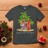 Hawaiian Christmas Santa T Shirt Christmas On The Beach Vacation - Wonder Print Shop