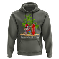 Hawaiian Christmas Santa Hoodie Christmas On The Beach Vacation