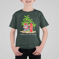 Hawaiian Christmas Santa T Shirt For Kid Christmas On The Beach Vacation - Wonder Print Shop