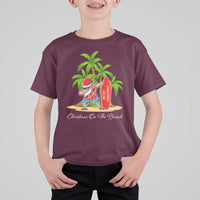 Hawaiian Christmas Santa T Shirt For Kid Christmas On The Beach Vacation - Wonder Print Shop