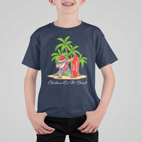 Hawaiian Christmas Santa T Shirt For Kid Christmas On The Beach Vacation - Wonder Print Shop