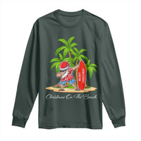 Hawaiian Christmas Santa Long Sleeve Shirt Christmas On The Beach Vacation