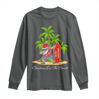 Hawaiian Christmas Santa Long Sleeve Shirt Christmas On The Beach Vacation