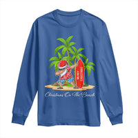 Hawaiian Christmas Santa Long Sleeve Shirt Christmas On The Beach Vacation