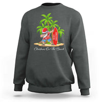 Hawaiian Christmas Santa Sweatshirt Christmas On The Beach Vacation - Wonder Print Shop