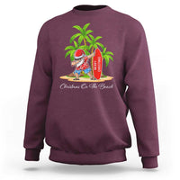 Hawaiian Christmas Santa Sweatshirt Christmas On The Beach Vacation - Wonder Print Shop