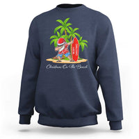 Hawaiian Christmas Santa Sweatshirt Christmas On The Beach Vacation - Wonder Print Shop