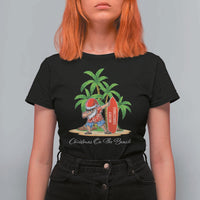 Hawaiian Christmas Santa T Shirt For Women Christmas On The Beach Vacation - Wonder Print Shop