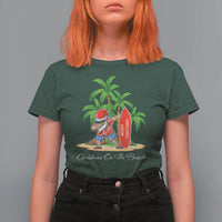 Hawaiian Christmas Santa T Shirt For Women Christmas On The Beach Vacation - Wonder Print Shop