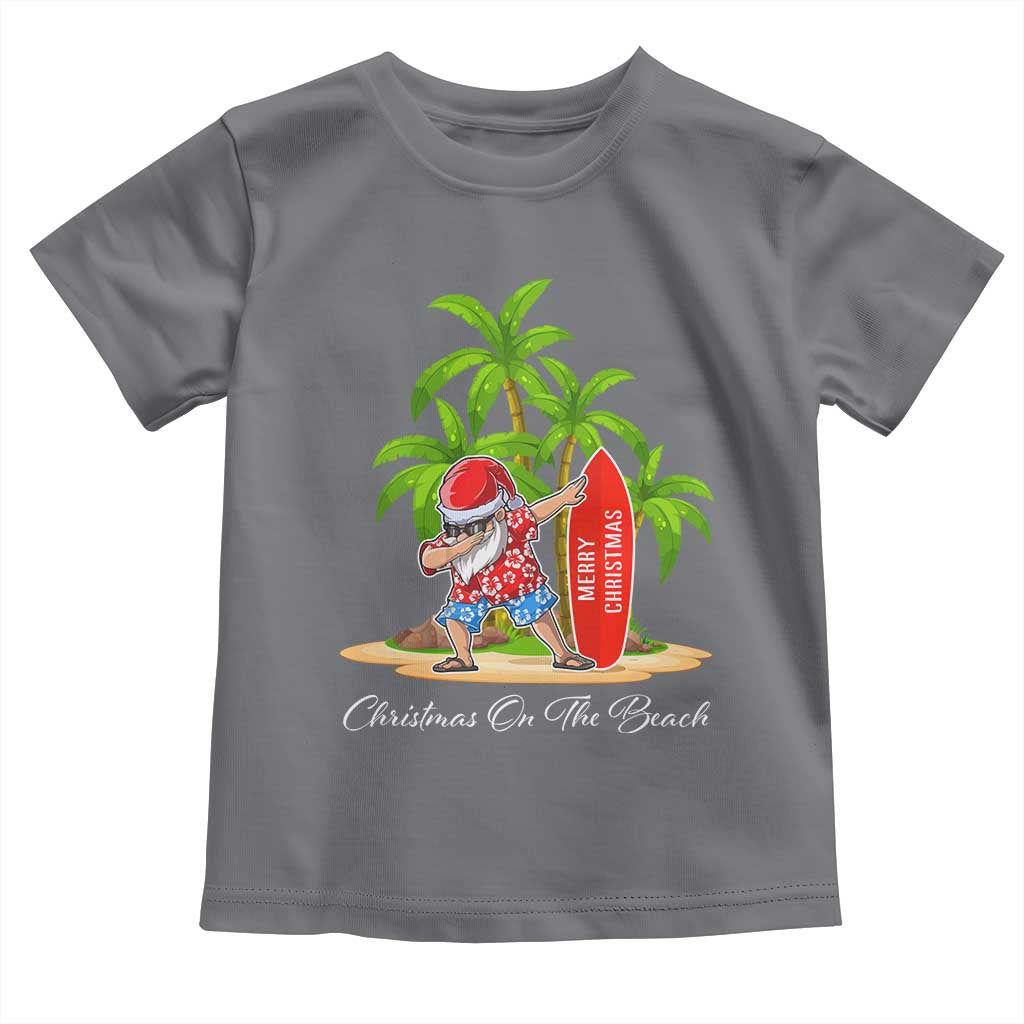 Hawaiian Christmas Santa Toddler T Shirt Christmas On The Beach Vacation