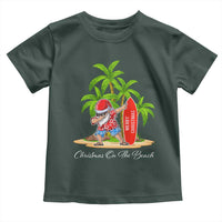 Hawaiian Christmas Santa Toddler T Shirt Christmas On The Beach Vacation