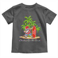 Hawaiian Christmas Santa Toddler T Shirt Christmas On The Beach Vacation