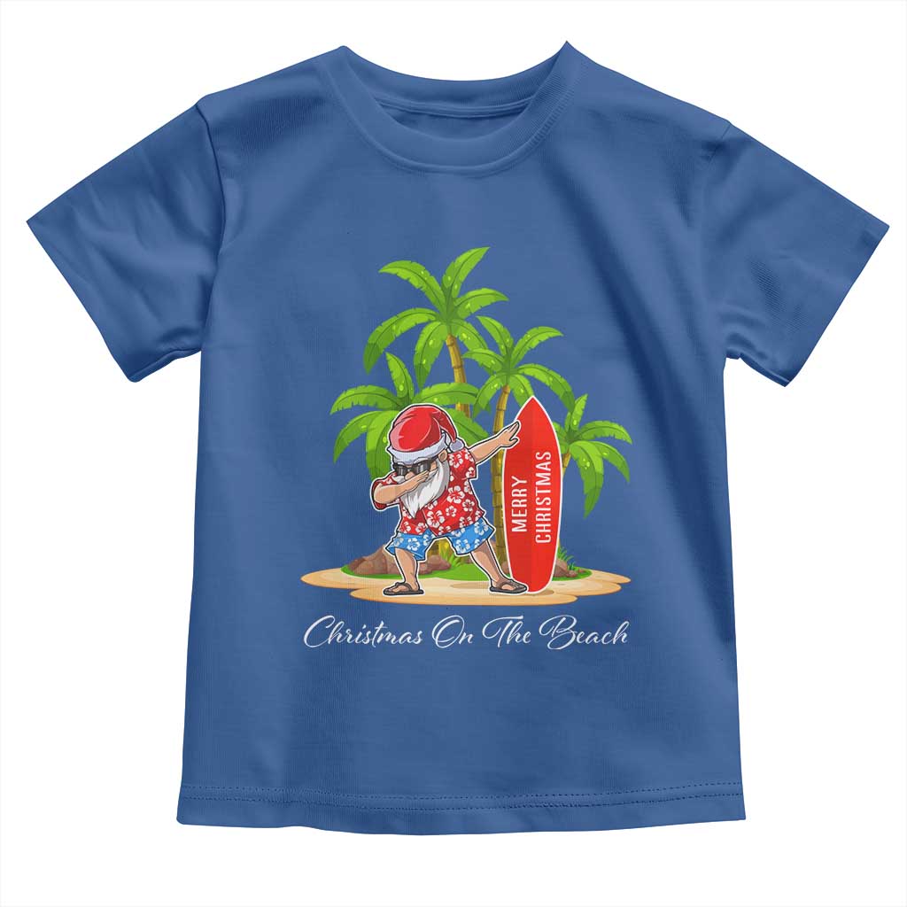 Hawaiian Christmas Santa Toddler T Shirt Christmas On The Beach Vacation