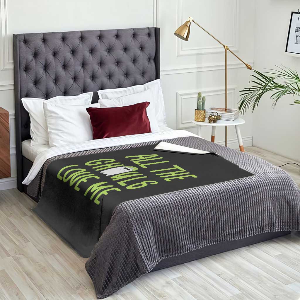 Halloween Boo Ghost Cute Costume Throw Blanket Funny All The Ghouls Love Me Shirt Boys Toddler Girls Kids Youth - Wonder Print Shop